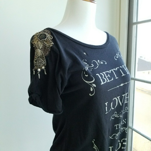 Guess Beaded Shoulder Tee - Picture 3 of 4